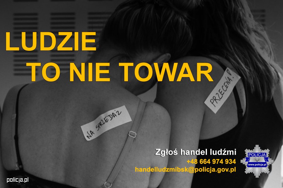 Na zdjęciu plakat poświęcony kamapani "ludzie to nie towar" .