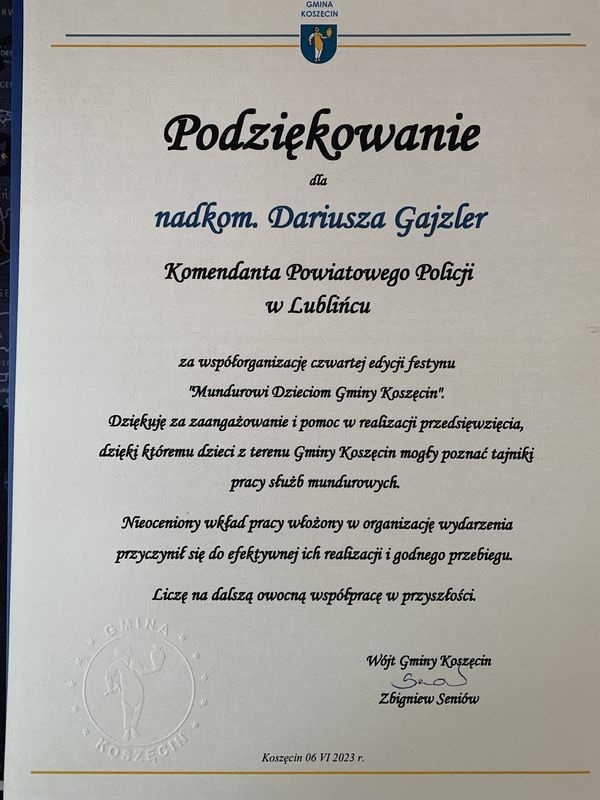 Podzi kowanie yczenia I Podzi kowania Komenda Powiatowa Policji W Podzi kowanie yczenia I Podzi kowania Komenda Powiatowa Policji W