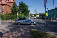policjanci podczas działań Bezpieczna droga do szkoły