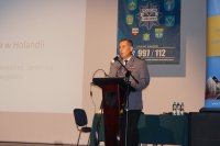Pierwszy Zastępca Komendanta Powiatowego wita gości