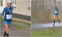 Policjantka na Woźnickim Biegu Ulicznym