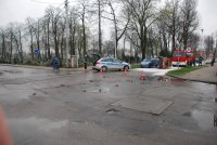 Służby ratunkowe na miejscu kolizi