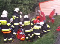 Strażacy na miejscu wypadku