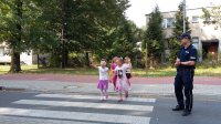 Dzieci bezpiecznie przechodzą po pasach