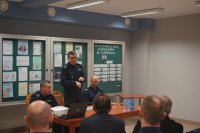 Do zebranych zwraca się insp. Roman Rabsztyn Pierwszy Zastępca Komendanta Wojewódzkiego Policji