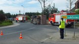 Policjanci na miejscu kolizji w Piasku