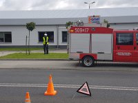 Służby ratunkowe na miejscu wypadku