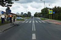 Policjanci na miejscu zdarzenia na ulicy Oleskiej
