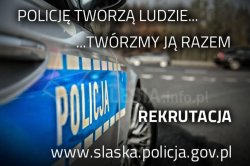 Na zdjęciu plakat promujący służbę w policji.