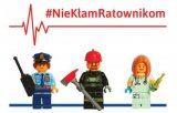 Na zdjęciu figurki zrobione z kloców lego w mundurach straży pożarnej , policji i pogotowia.