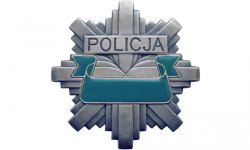 Na zdjęciu policyjna gwiazda z napisem policja.