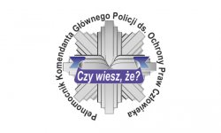 Na zdjęciu policyjne logo z wpisanymi w nie słowami: czy wiesz , że