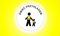 Na zdjęciu logo akcji dotyczącej promowania odblasków.