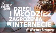 Na zdjęciu dziecko siedzące przed komputerem i napis wspólnie bezpieczni, Dzieci i młodzież , zagrożenia w Internecie.