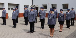 Na zdjęciu święto Policji 2021 w Lublińcu.Policjanci przed mianowaniem.