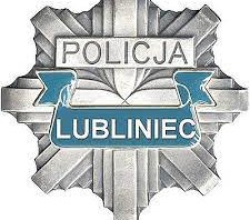 Na zdjęciu policyjna gwiazda z napisem Policja Lubliniec