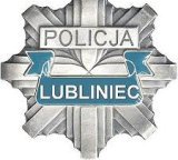 Na zdjęciu policyjna gwiazda z napisem Policja Lubliniec.