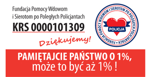 Na zdjęciu logo Fundacji Pomocy Wdowom i Sierotom Po Poległych Policjantach.