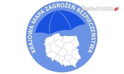Na zdjęciu logo aplikacji Krajowa Mapa Zagrożeń Bezpieczeństwa.
