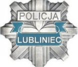 Na zdjęciu policyjna gwiazda i napis Policja Lubliniec.