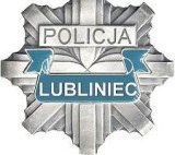 Na zdjęciu policyjna gwiazda z napisem Policja Lubliniec.