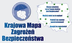 Na zdjęciu logo Krajowej Mapy Zagrozeń Bezpieczeństwa.