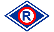 Na zdjęciu widoczna drukowana litera R symbol ruchu drogowego.